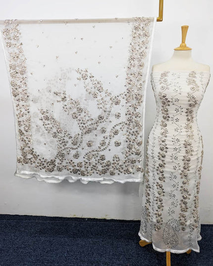 Handmade Gotta and Mukesh Work Chiffon 2PC Unstitched