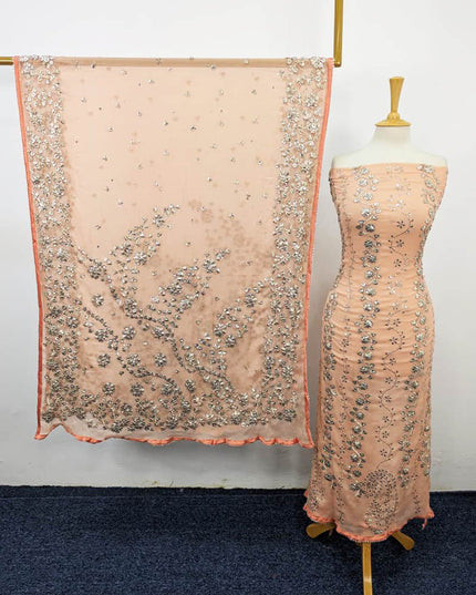 Handmade Gotta and Mukesh Work Chiffon 2PC Unstitched