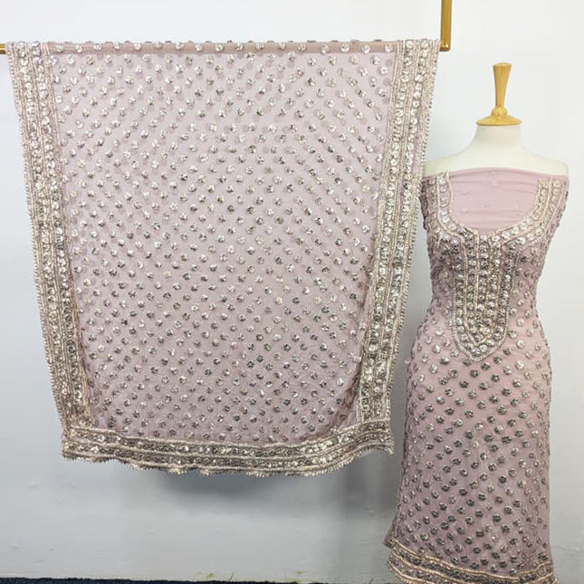 Handmade Gotta & Mukesh Work Chiffon 2PC Unstitched