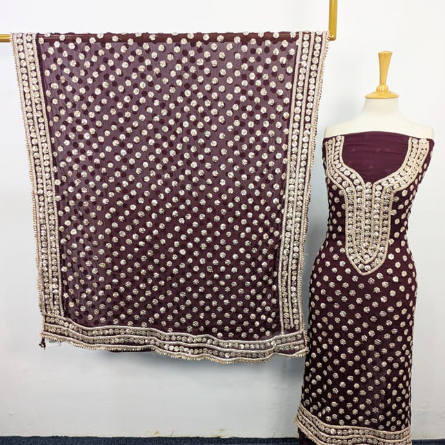 Handmade Gotta & Mukesh Work Chiffon 2PC Unstitched