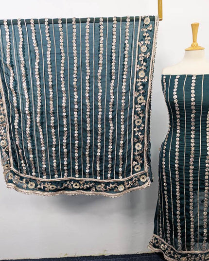 Handmade Gotta and Mirror Work Chiffon  2PC Unstitched