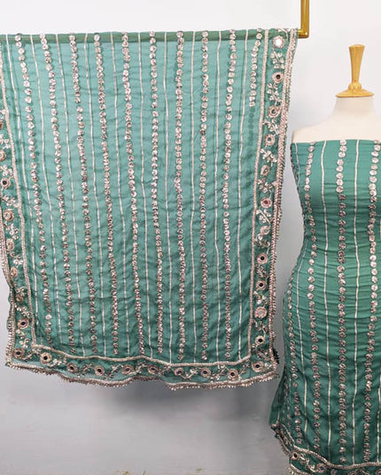 Handmade Gotta and Mirror Work Chiffon  2PC Unstitched