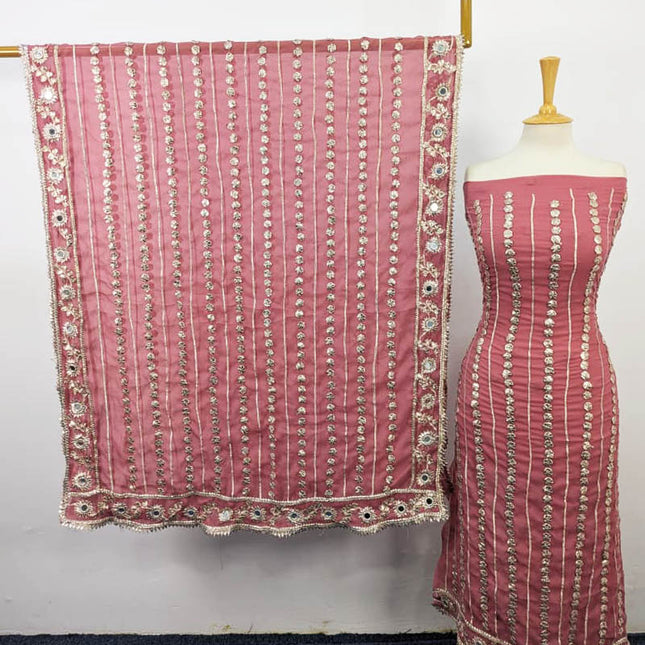 Handmade Gotta and Mirror Work Chiffon  2PC Unstitched