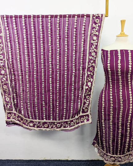 Handmade Gotta and Mirror Work Chiffon  2PC Unstitched