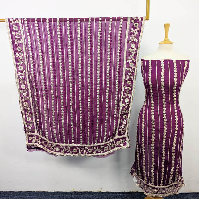 Handmade Gotta and Mirror Work Chiffon  2PC Unstitched