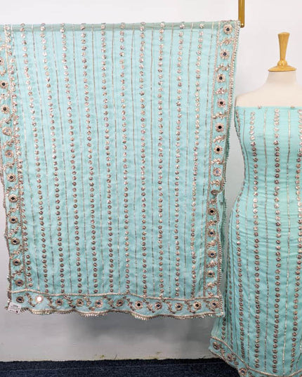 Handmade Gotta and Mirror Work Chiffon  2PC Unstitched