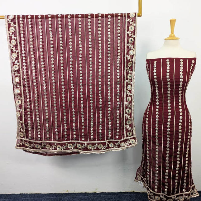 Handmade Gotta and Mirror Work Chiffon  2PC Unstitched