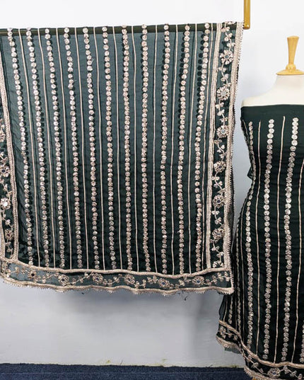 Handmade Gotta and Mirror Work Chiffon  2PC Unstitched