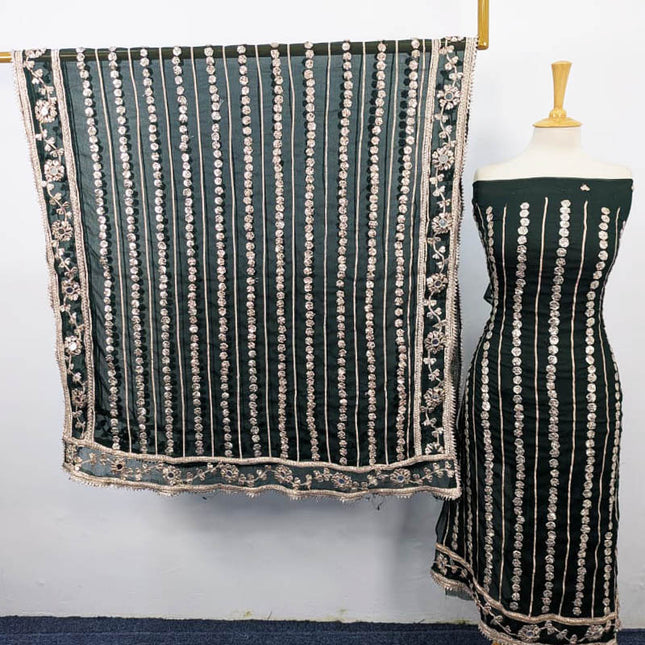 Handmade Gotta and Mirror Work Chiffon  2PC Unstitched