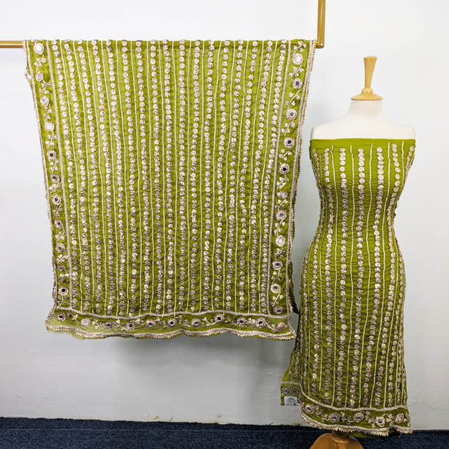 Handmade Gotta and Mirror Work Chiffon  2PC Unstitched