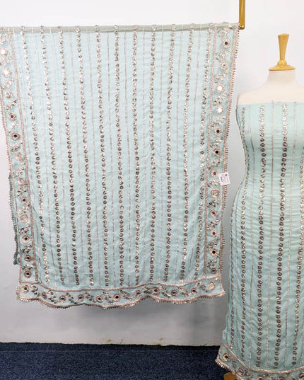 Handmade Gotta and Mirror Work Chiffon  2PC Unstitched