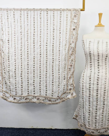 Handmade Gotta and Mirror Work Chiffon  2PC Unstitched