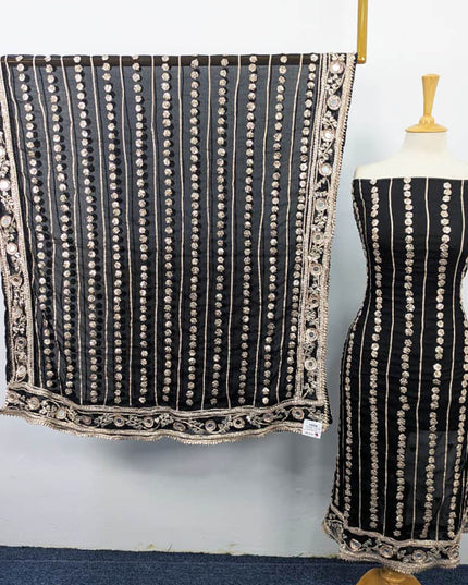 Handmade Gotta and Mirror Work Chiffon  2PC Unstitched