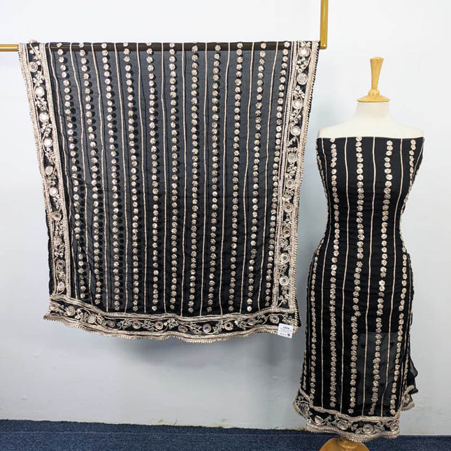 Handmade Gotta and Mirror Work Chiffon  2PC Unstitched