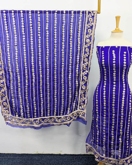 Handmade Gotta and Mirror Work Chiffon  2PC Unstitched