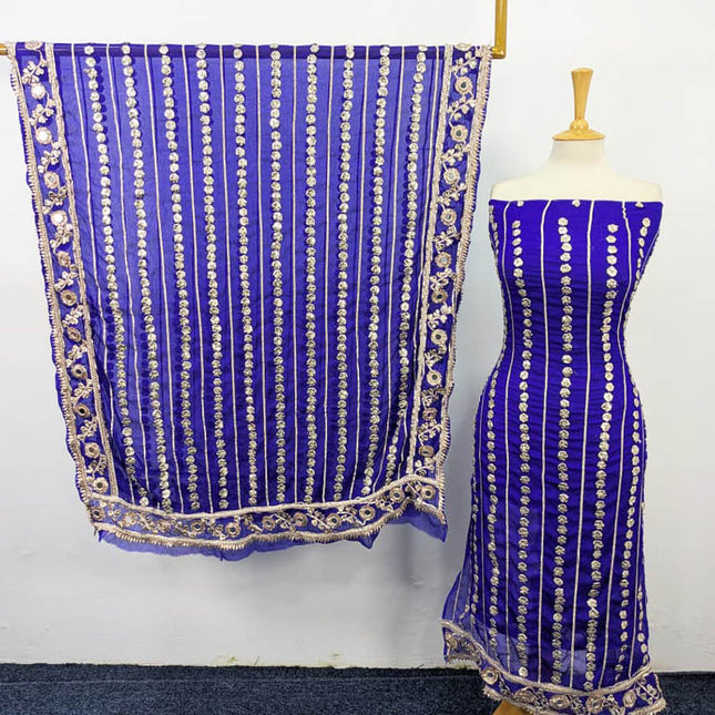 Handmade Gotta and Mirror Work Chiffon  2PC Unstitched