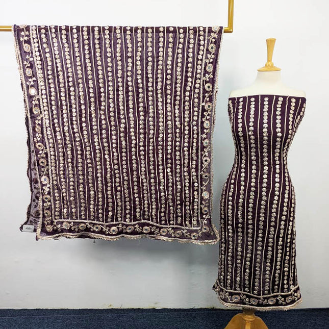 Handmade Gotta and Mirror Work Chiffon  2PC Unstitched