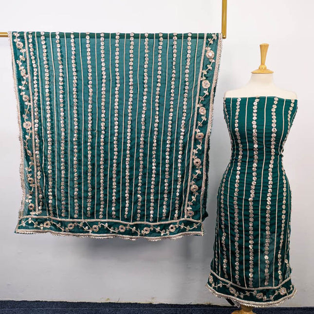 Handmade Gotta and Mirror Work Chiffon  2PC Unstitched