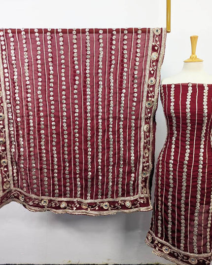 Handmade Gotta and Mirror Work Chiffon  2PC Unstitched