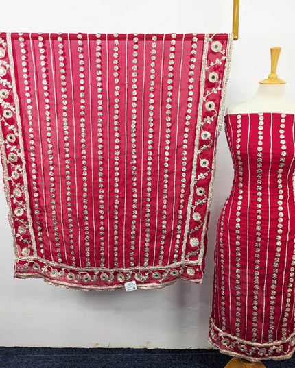 Handmade Gotta and Mirror Work Chiffon  2PC Unstitched