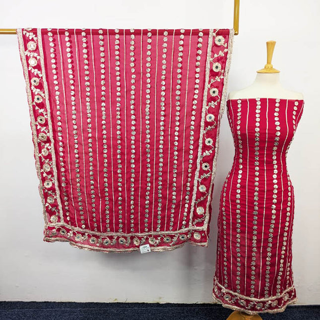 Handmade Gotta and Mirror Work Chiffon  2PC Unstitched