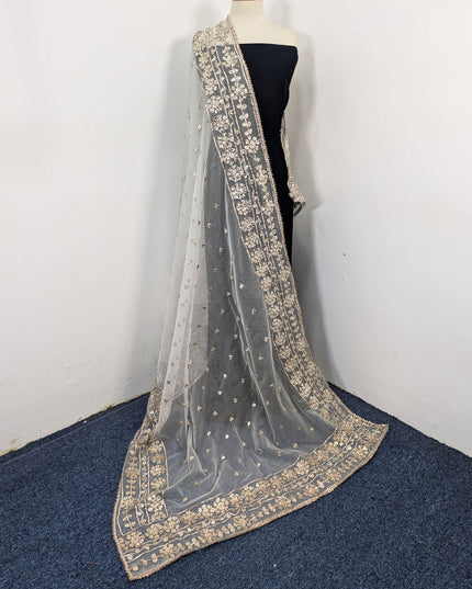 Fancy Dyeable Organza with Handmade Gotta Work Dupatta