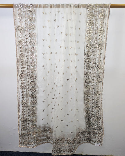 Fancy Dyeable Organza with Handmade Gotta Work Dupatta