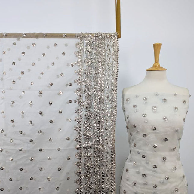 Organza with Handmade Gotta Work 2PC Unstitched (Dyeable)