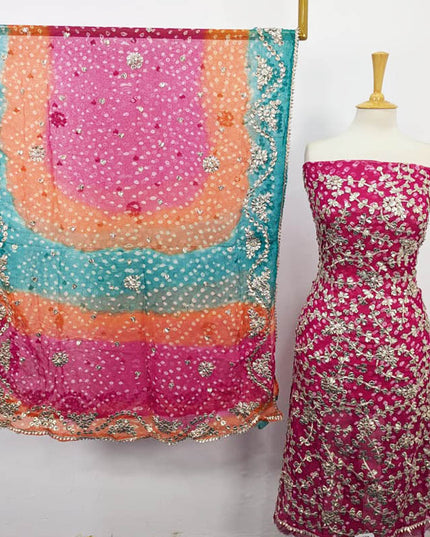 Bamber Chiffon With Chunnri And Gotta Work 2PC Unstitched