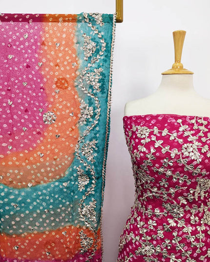 Bamber Chiffon With Chunnri And Gotta Work 2PC Unstitched