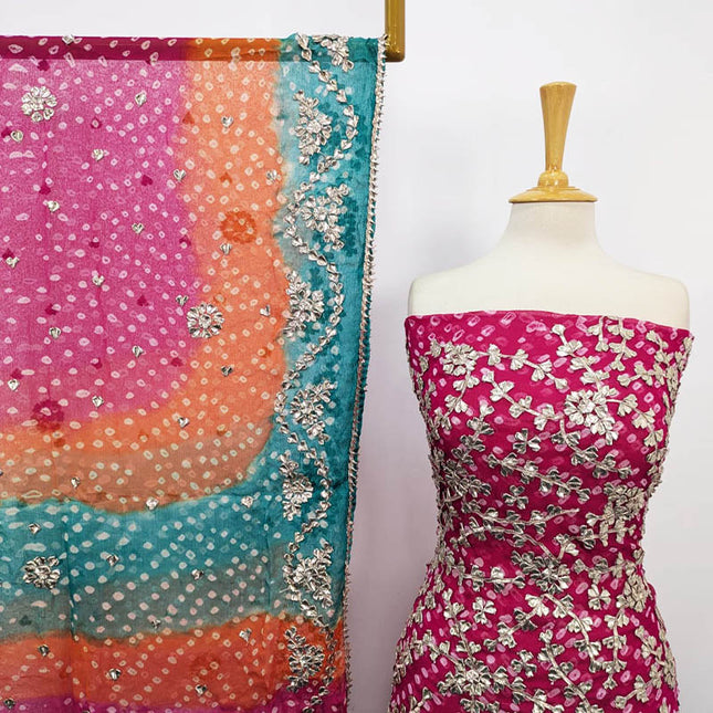 Bamber Chiffon With Chunnri And Gotta Work 2PC Unstitched