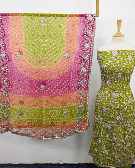 Bamber Chiffon With Chunnri And Gotta Work 2PC Unstitched