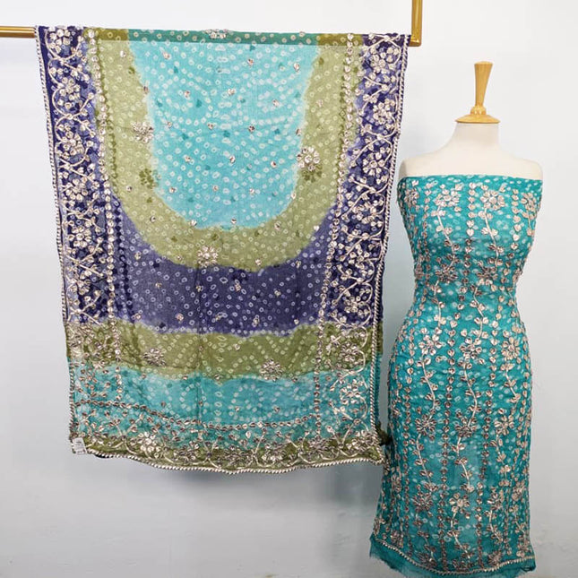 Bamber Chiffon With Chunnri And Gotta Work 2PC Unstitched