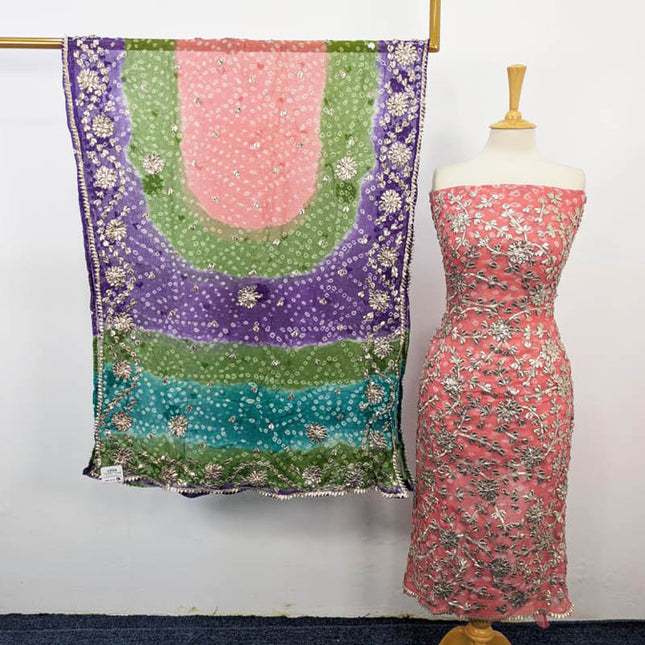 Bamber Chiffon With Chunnri And Gotta Work 2PC Unstitched