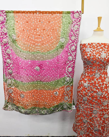 Bamber Chiffon With Chunnri And Gotta Work 2PC Unstitched