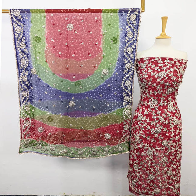 Bamber Chiffon With Chunnri And Gotta Work 2PC Unstitched