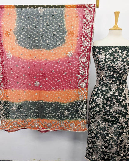 Bamber Chiffon With Chunnri And Gotta Work 2PC Unstitched