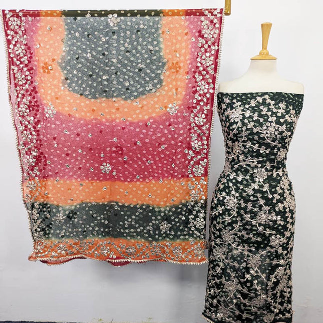 Bamber Chiffon With Chunnri And Gotta Work 2PC Unstitched