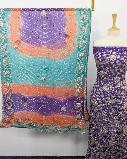 Bamber Chiffon With Chunnri And Gotta Work 2PC Unstitched