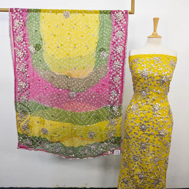 Bamber Chiffon With Chunnri And Gotta Work 2PC Unstitched