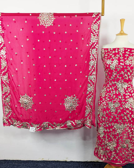 Handmade Full Jaal Gotta Work Chiffon 2 PC Unstitched