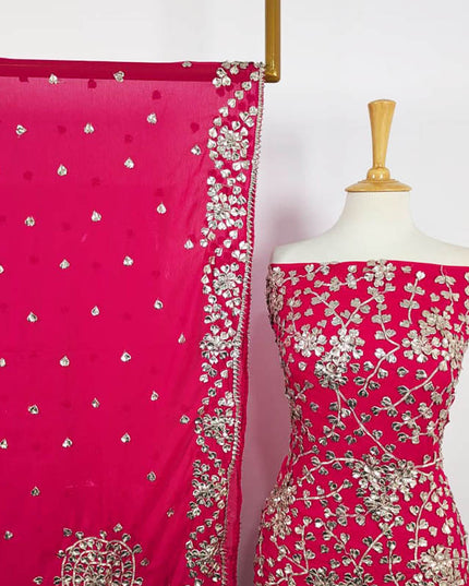 Handmade Full Jaal Gotta Work Chiffon 2 PC Unstitched