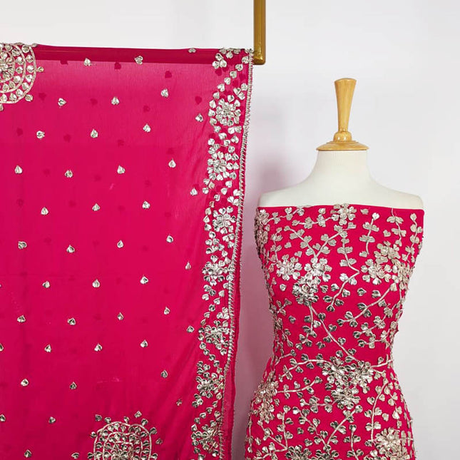 Handmade Full Jaal Gotta Work Chiffon 2 PC Unstitched