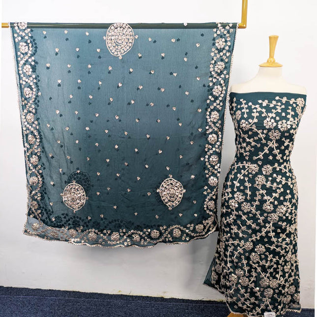 Handmade Full Jaal Gotta Work Chiffon 2 PC Unstitched