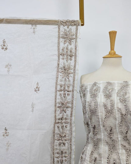 Handmade Gotta Work Dyeable Organza Frock 2PC Unstitched