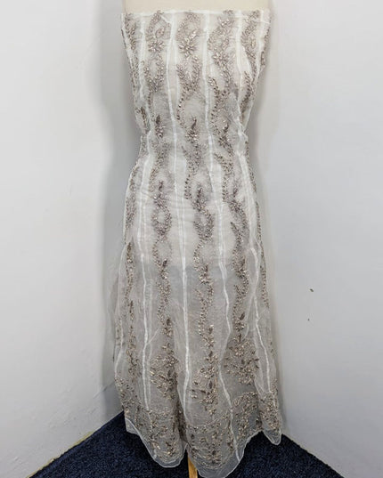 Handmade Gotta Work Dyeable Organza Frock 2PC Unstitched