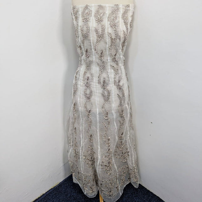 Handmade Gotta Work Dyeable Organza Frock 2PC Unstitched