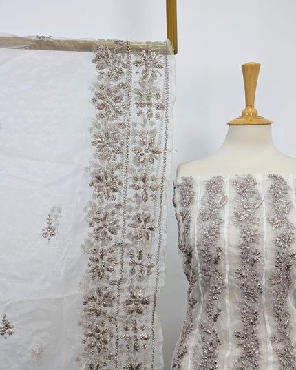 Fancy Organza with Gotta Work Frock 2PC Unstitched (Dyeable in All Colors)