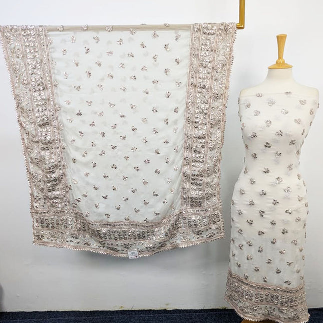 Fancy Chiffon With Gotta Work 4 Sided Border Dupatta 2PC Unstitched