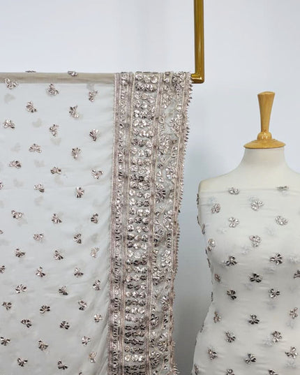 Fancy Chiffon With Gotta Work 4 Sided Border Dupatta 2PC Unstitched